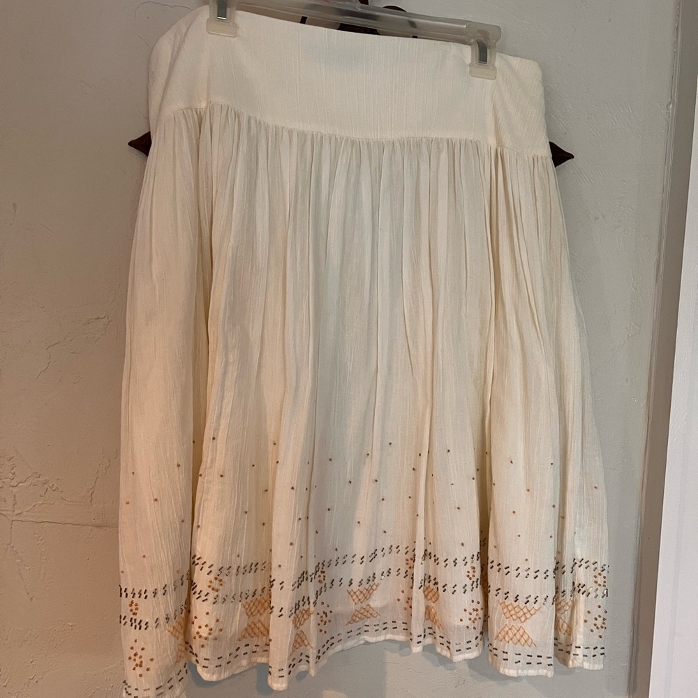 BCBG Maxazria beaded cotton skirt
